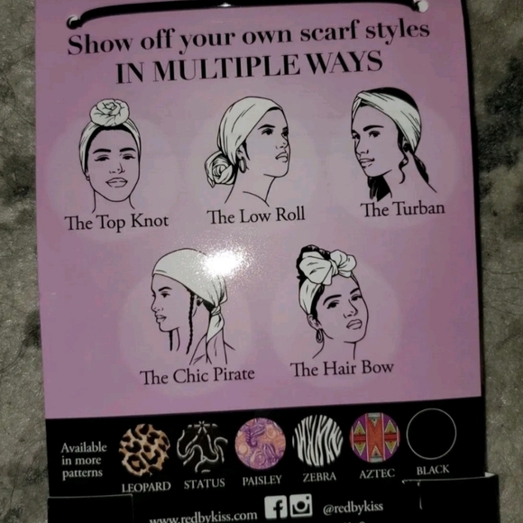 Leopard Satin Head Wrap/Scarf - Picture 2 of 3